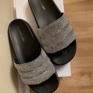 Madden Girl Bling Platform Slides